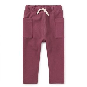 New Tea Collection Side Pocket Rib Pant, Girls 2T, Mauve.